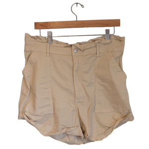 Womens Abercrombie & Fitch Tan Khaki High Waisted Cargo Shorts Cargos Size Large